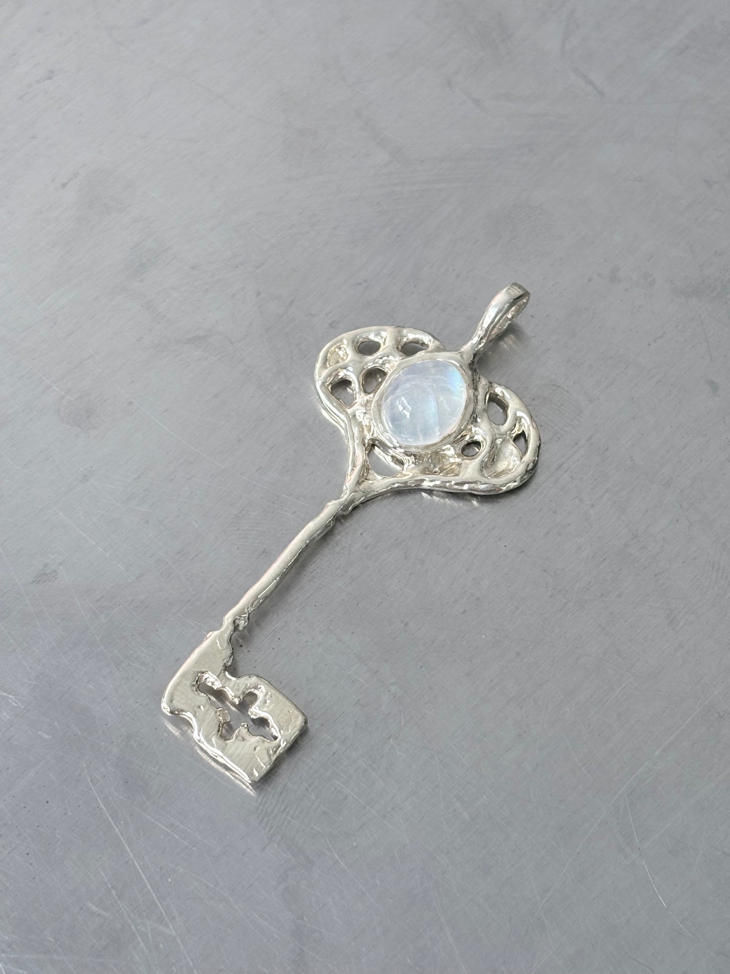 Moonstone Key Charm