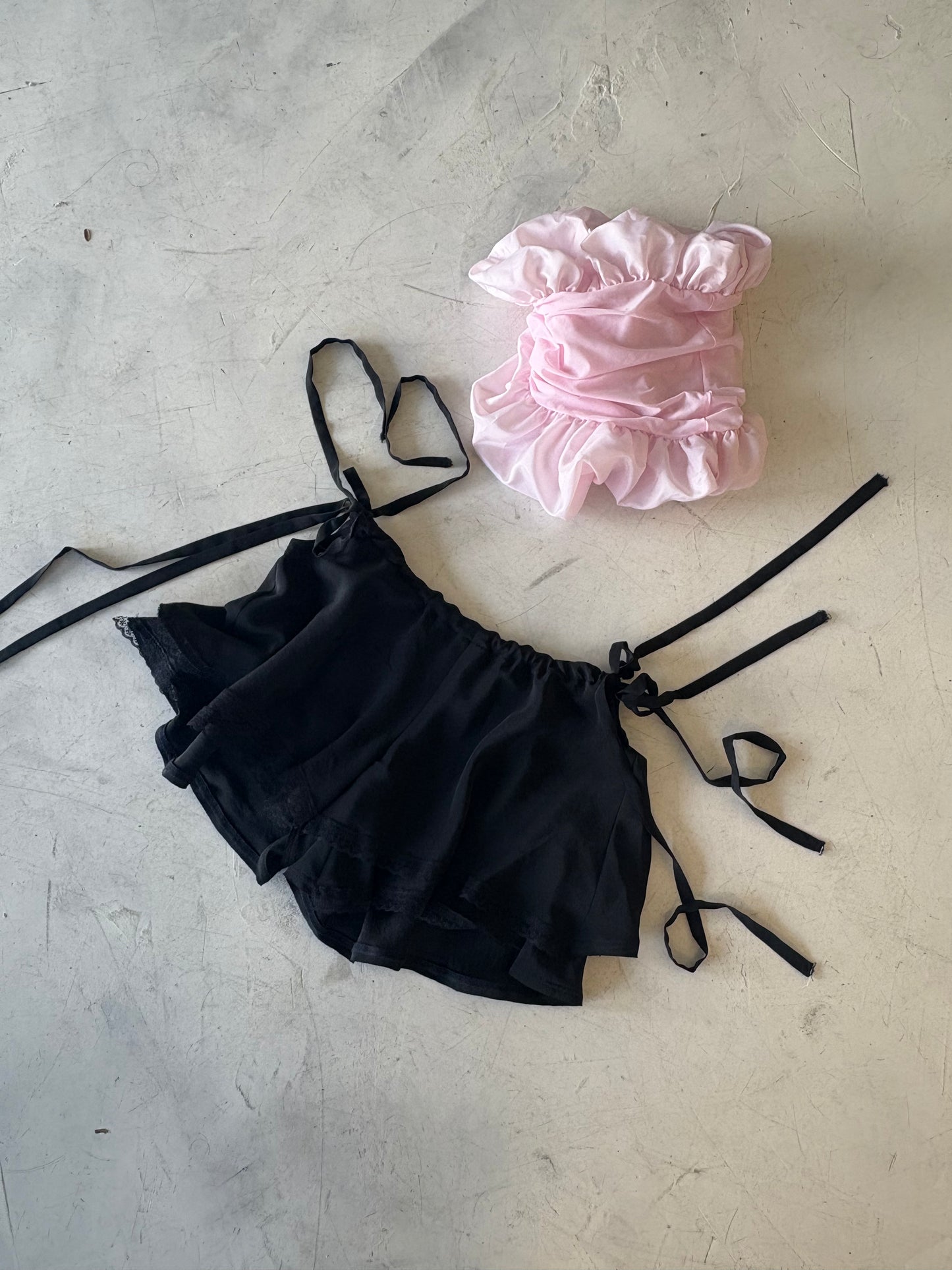 Double Lace Ribbon Shorts