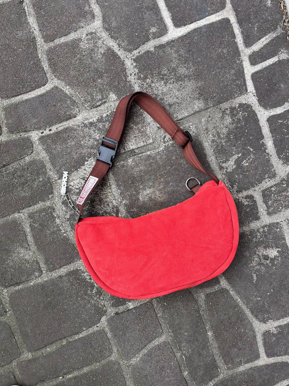Everyday Suede Slouch Bag - Red