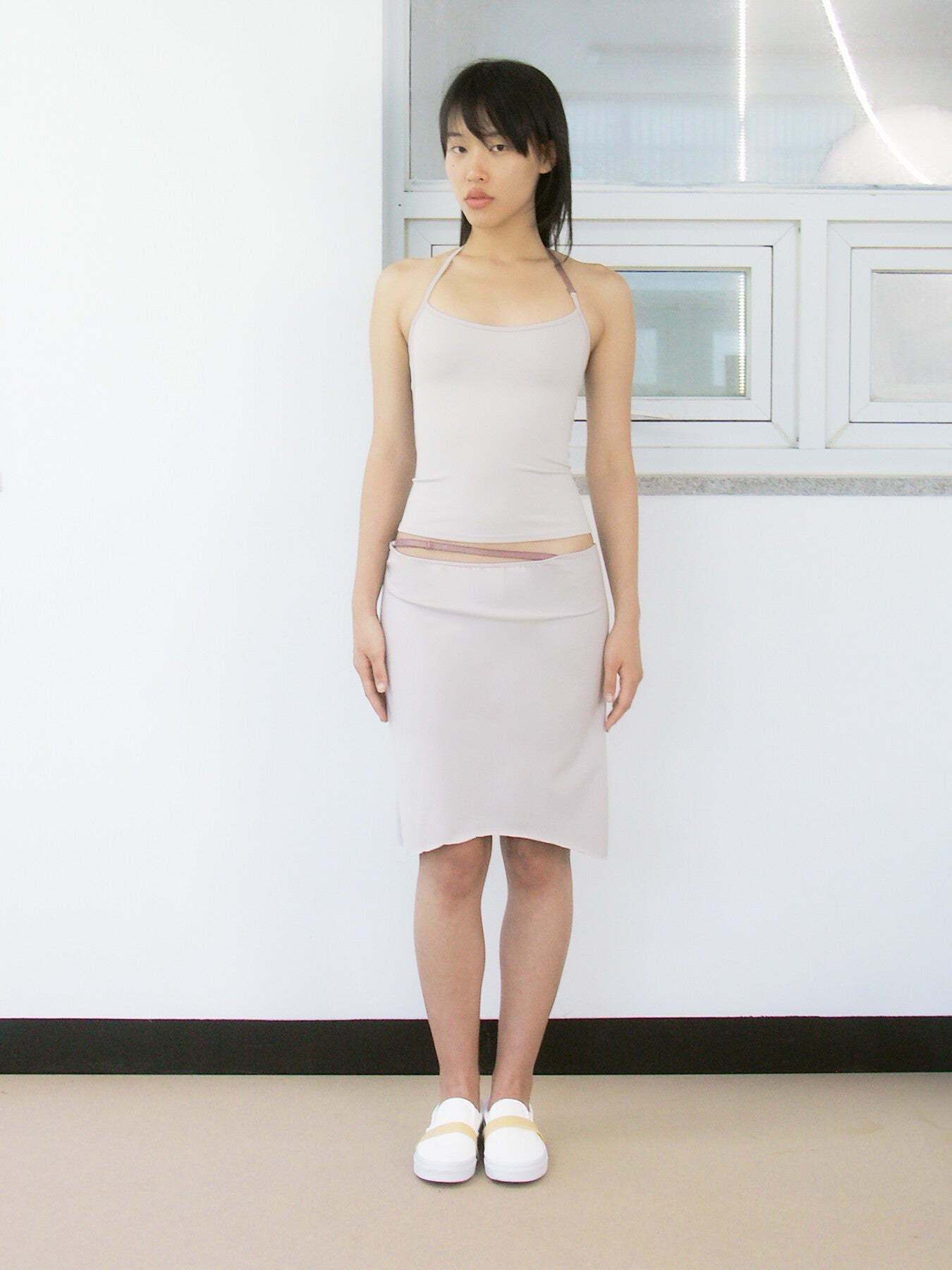 Lingerie Halter Top - Grey