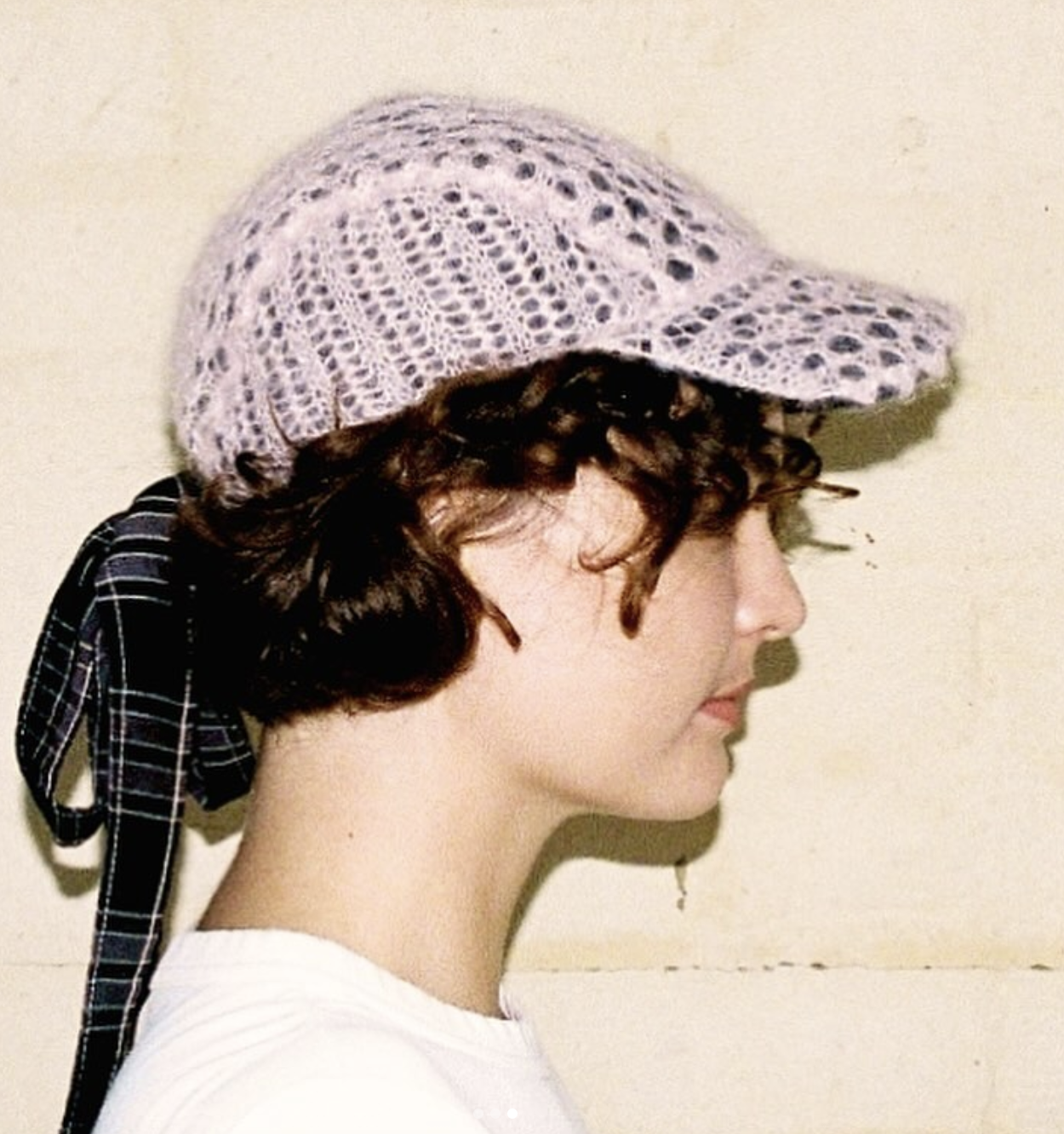 Rough Poppy Pink Mohair Cap