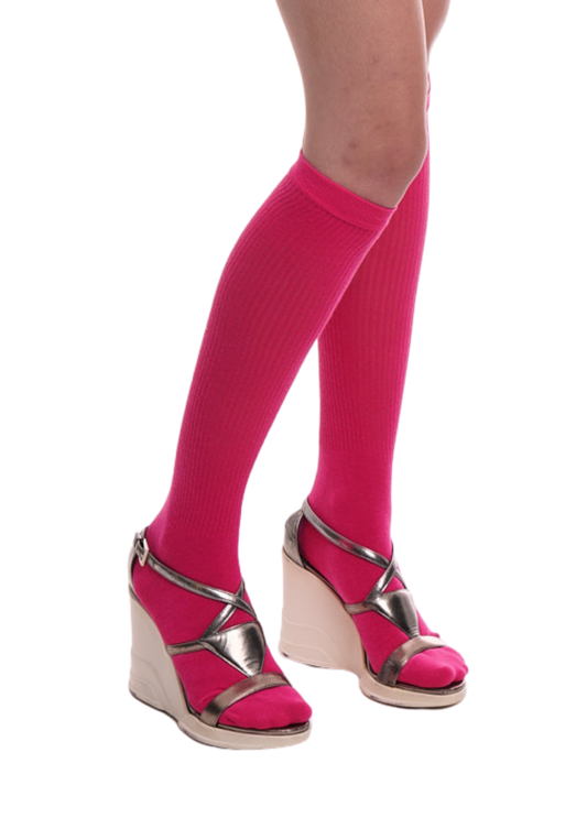 KNEE HIGH SOCKS IN ROSIE PINK
