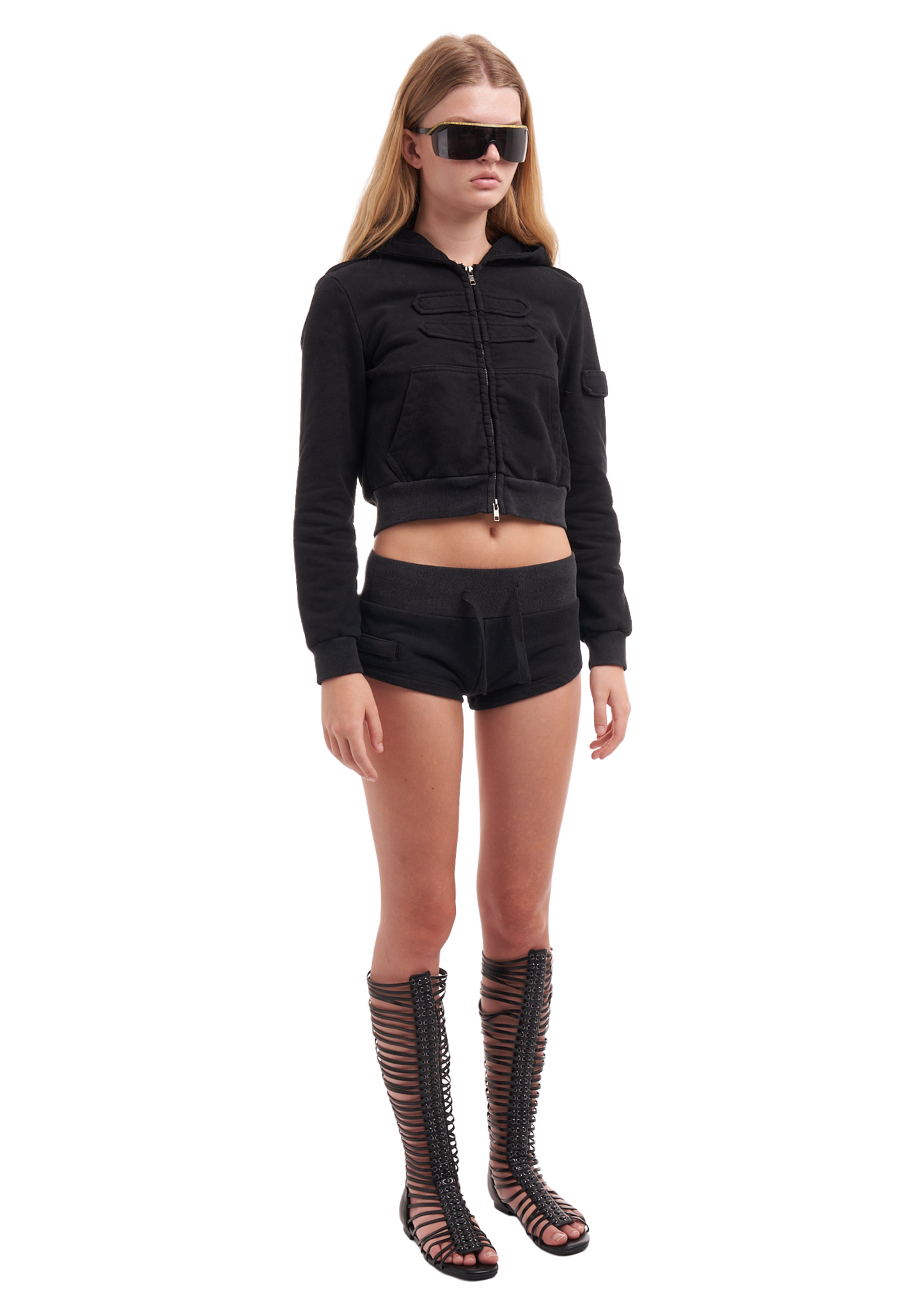Utility Boots Shorts in Black