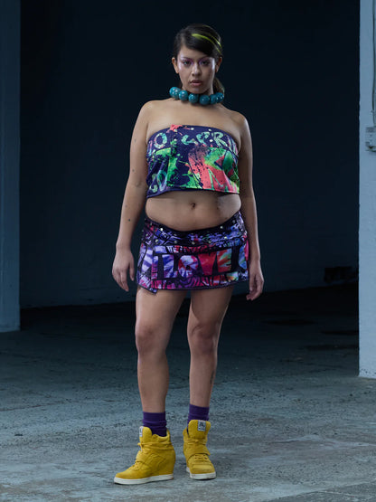 Briar Will - The Reversible Wrap Skirt | Neon / Lilac