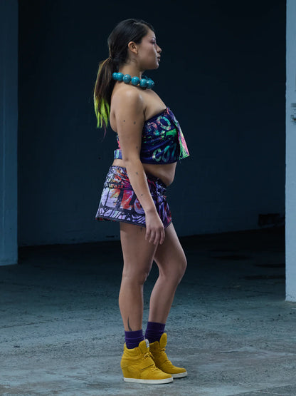 Briar Will - The Reversible Wrap Skirt | Neon / Lilac