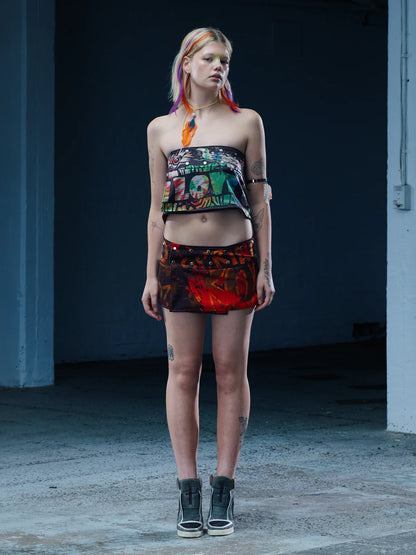 Briar Will - The Reversible Wrap Skirt | Orange / Mocha