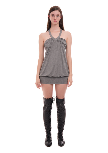 TWIST DRESS IN MID GREY