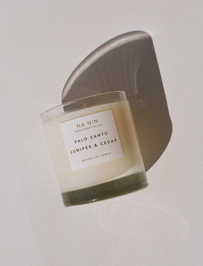 Palo Santo, Juniper, & Cedarwood Soy Candle / Available in 5oz & 8oz: Palo Santo & Juniper & Cedarwood / 8 OZ