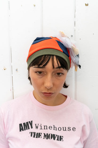 Orange Brooch Beanie