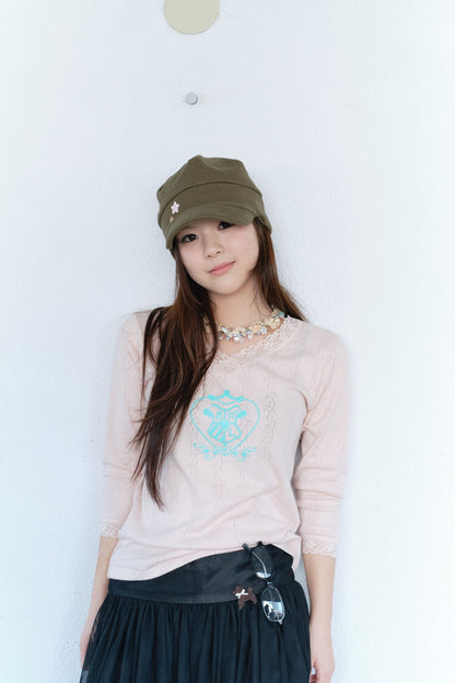 Lace Top | Peach