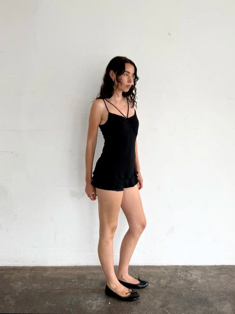 Black Array Silk Top - Black – Array Store
