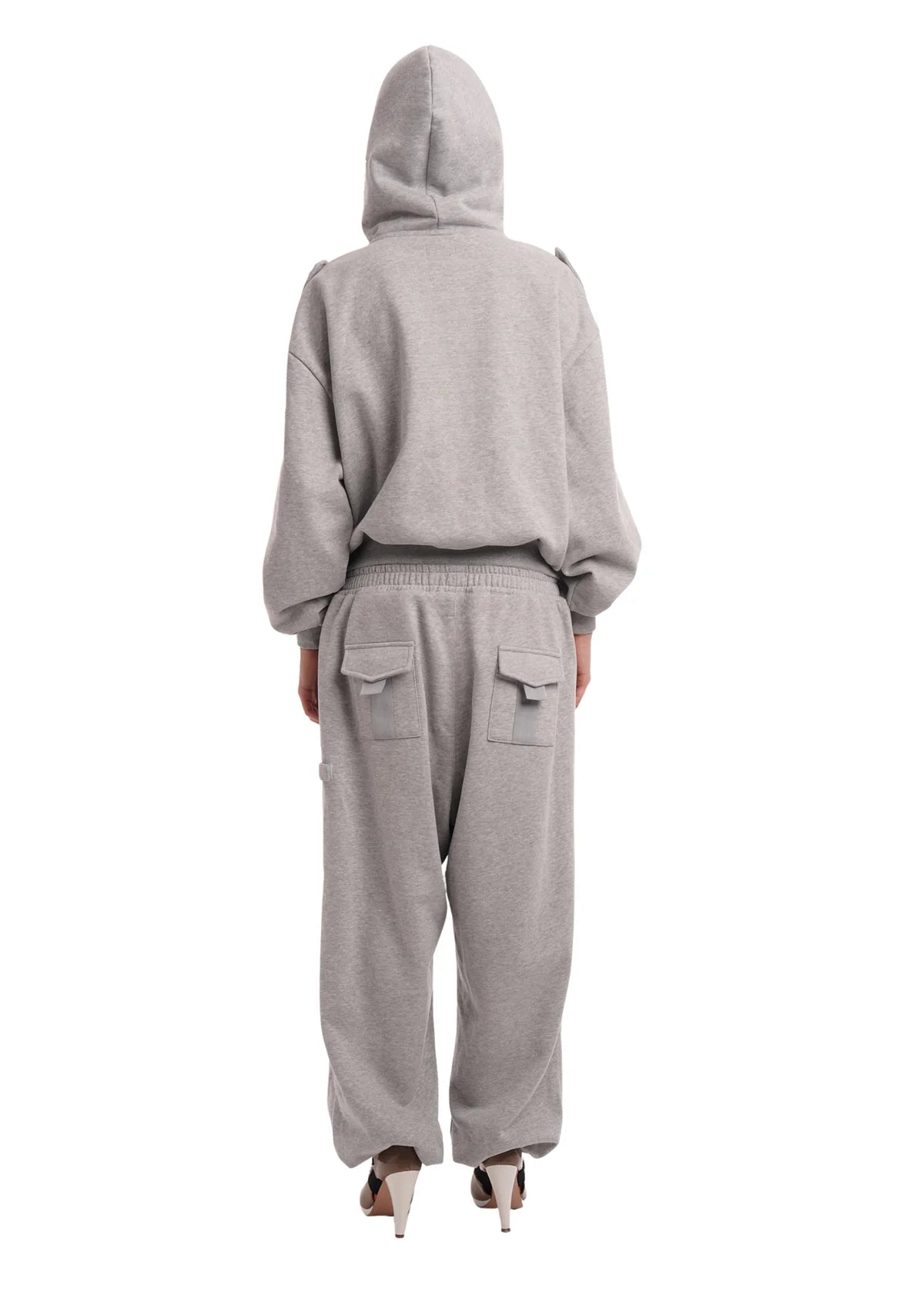 COVER TRACK PANTS IN GREY MARL