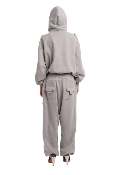 COVER TRACK PANTS IN GREY MARL