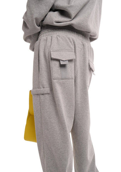 COVER TRACK PANTS IN GREY MARL