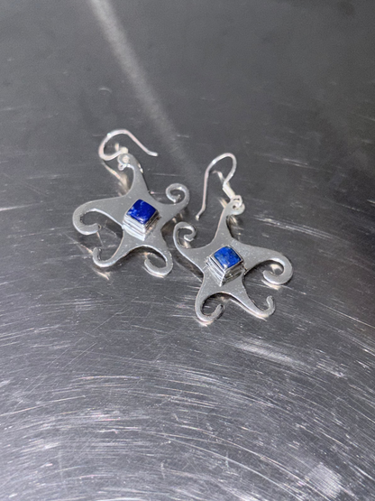 Lapis Whimsical Star Earrings