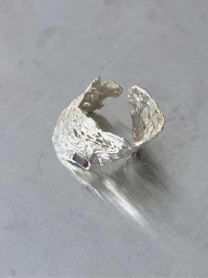 Garnet Square Lace Ring