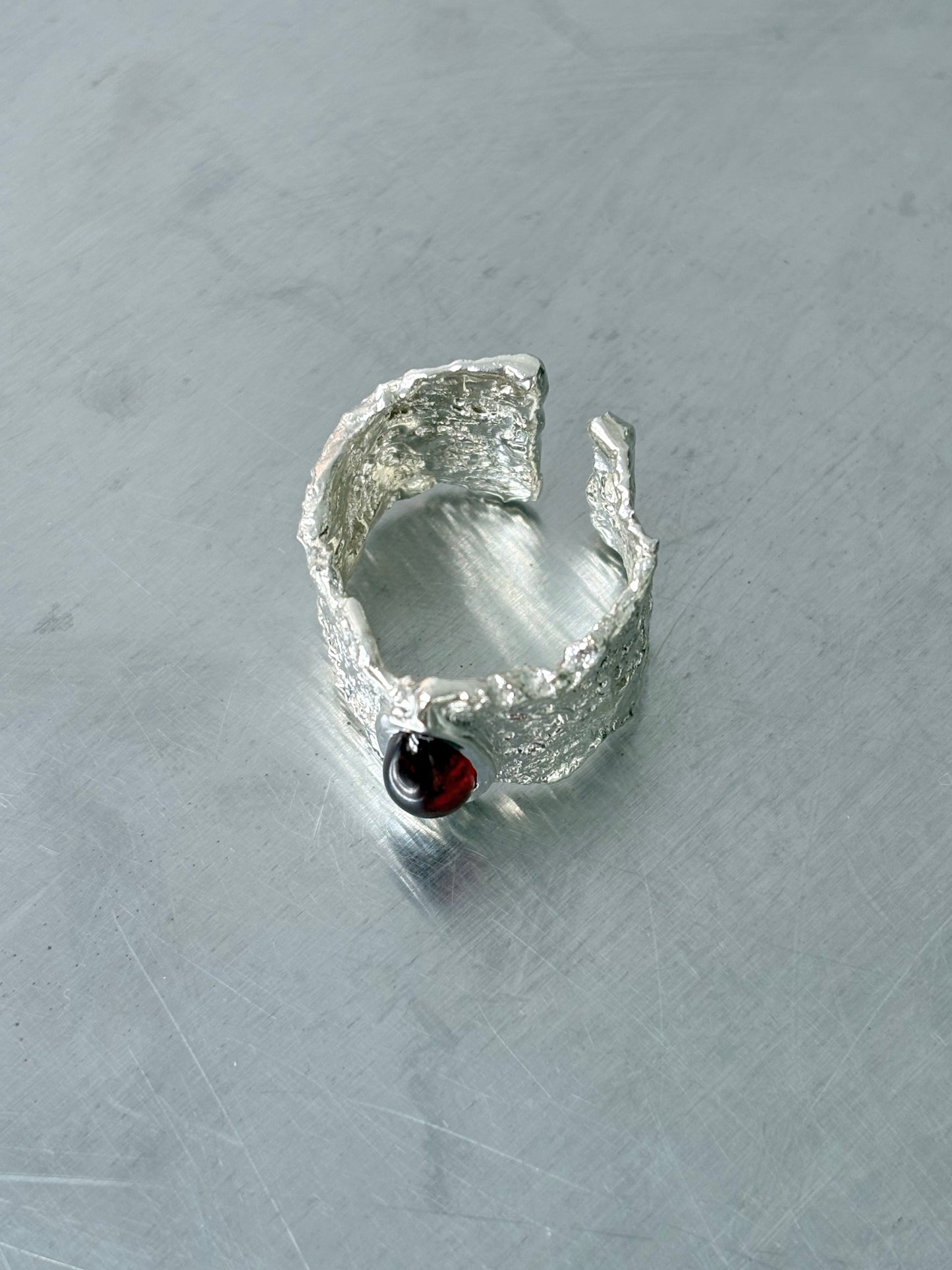 Garnet Teardrop Lace Ring