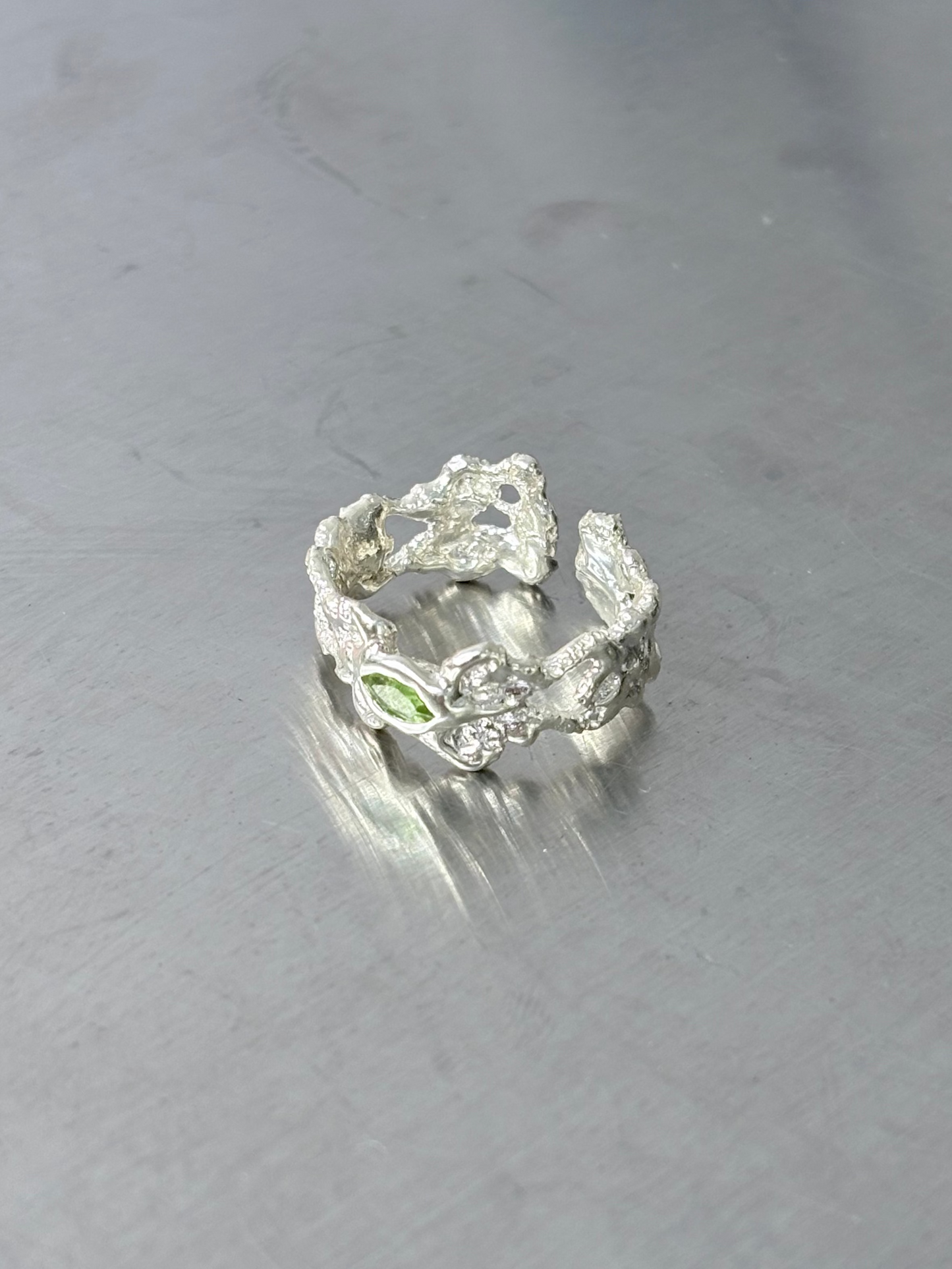 Peridot Heart Ring