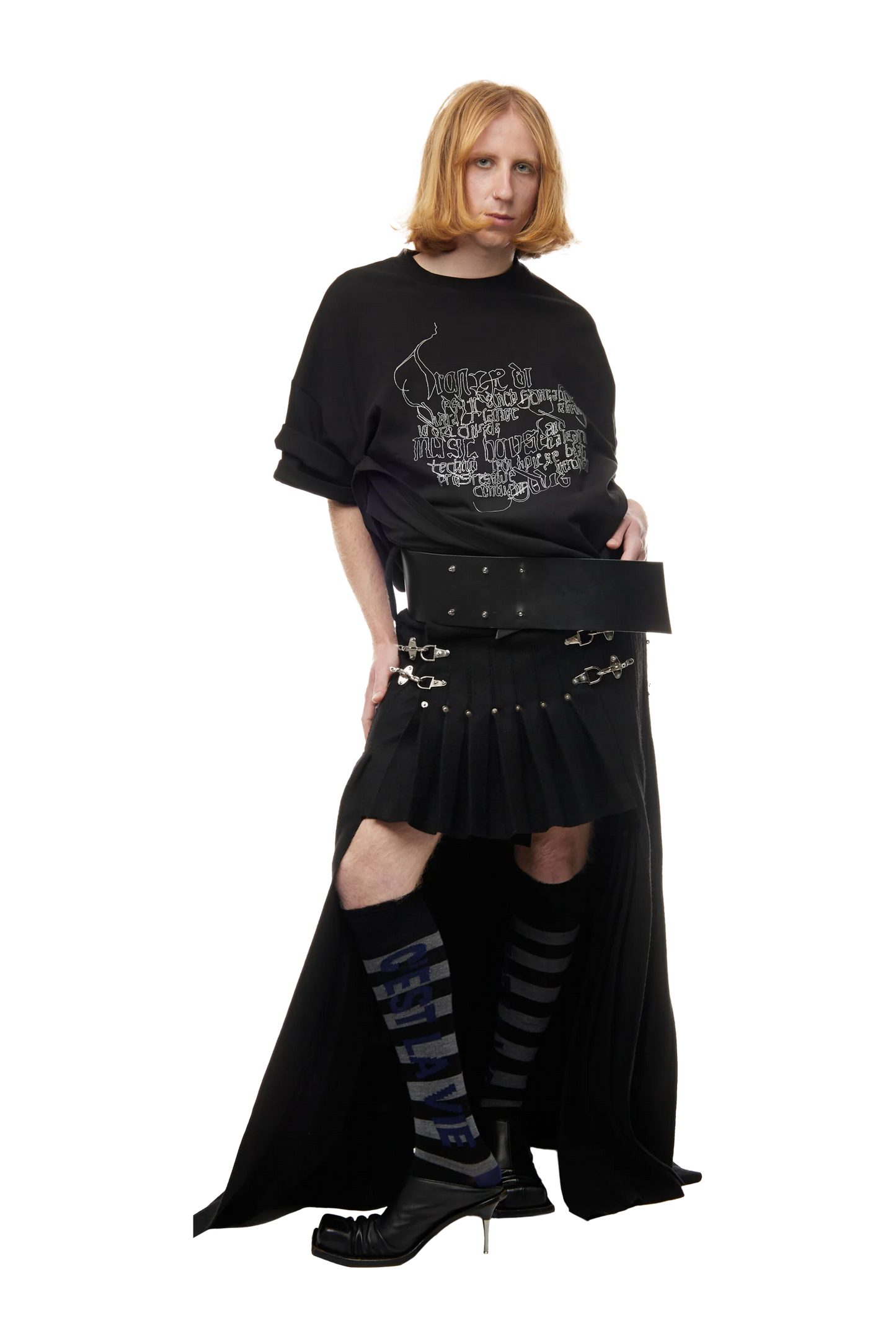 Knee High C'est La Vie Sock_ Blueberry Stripe Wool