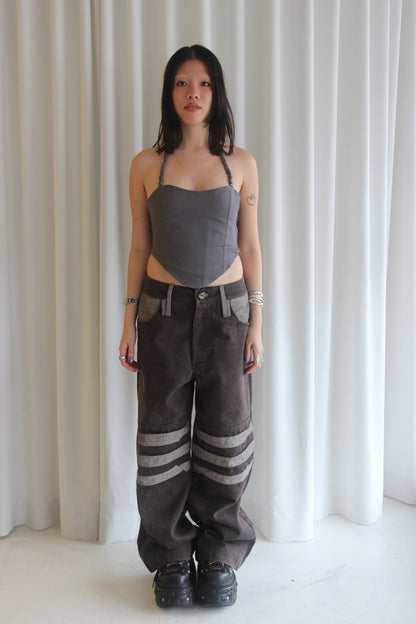 STRIPED OVERSIZED JEANS