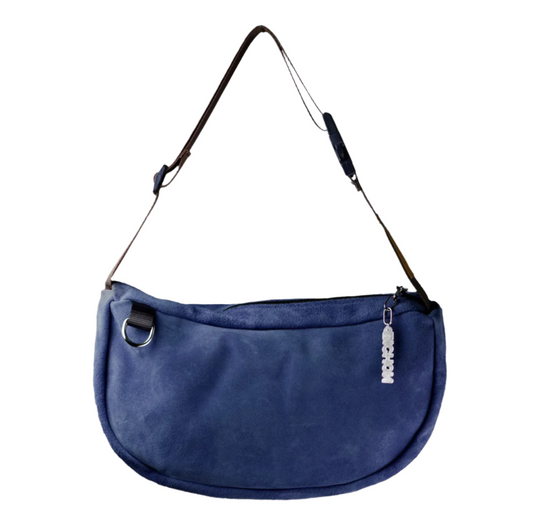 Everyday Suede Slouch Bag - Navy