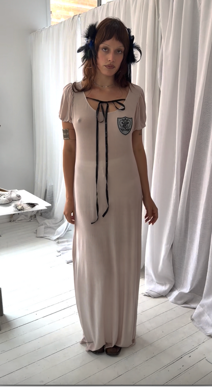Badge Long Dress | Pink