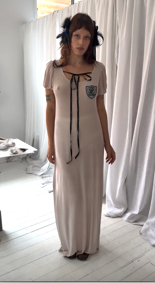 Badge Long Dress | Pink