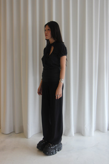 Billie Foldover Pants Black