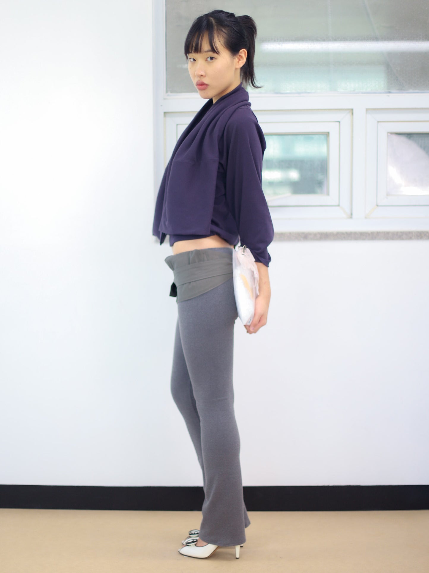 Half Apron Leggings - Grey