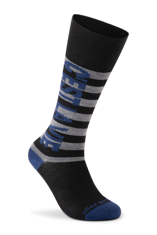 Knee High C'est La Vie Sock_ Blueberry Stripe Wool