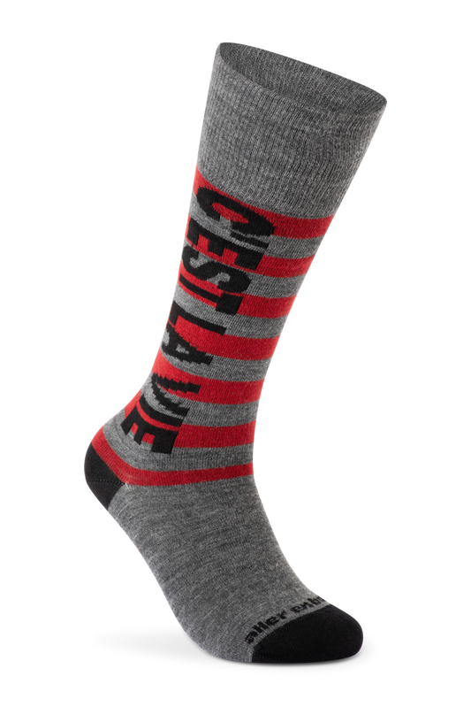 Knee High C'est La Vie Sock _ Raspberry Stripe Wool