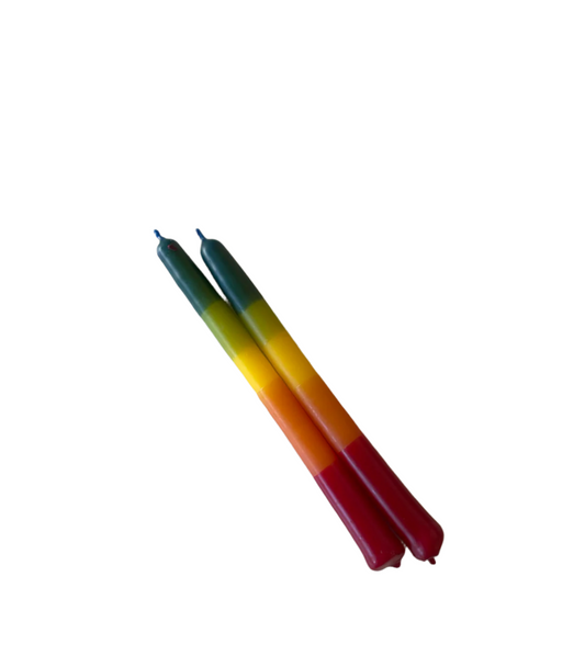 Nimbin Candles - 9 hour Rainbow Tapers Pair