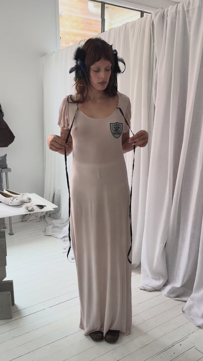 Badge Long Dress | Pink